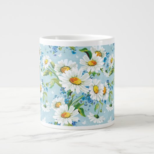 Stilvoll schönes, helles Blumenmuster 2 Jumbo-Tasse (Vorderseite)