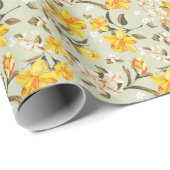Stilvoll schönes, leuchtend blumengeschmücktes Mus Geschenkpapier (Rolleneckpunkt)