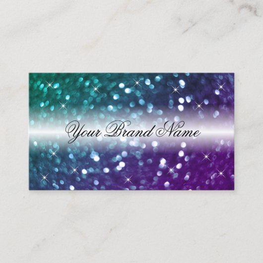 Stilvoll Schwarz Aquamarin Lila Sparkle Glitzer Mo Visitenkarte (Vorderseite)