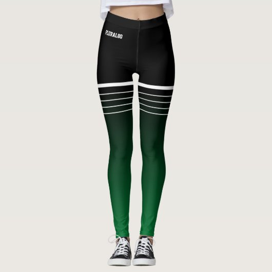 Stilvoll schwarz-grüne Gradiententrainings Legging Leggings (Vorderseite)