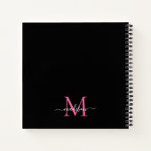 Stilvoll Schwarz-Rosa-Monogramm, Anfangsbuchstaben Notizblock (Rückseite)
