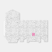 Stilvoll Schwarz-Rosa Polka Dot Pink Monogram Geschenkschachtel (Ungefaltet)