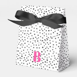 Stilvoll Schwarz-Rosa Polka Dot Pink Monogram Geschenkschachtel