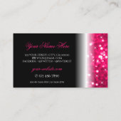Stilvoll Schwarz Rosa Sparkling Glitzer Stars Chic Visitenkarte (Rückseite)