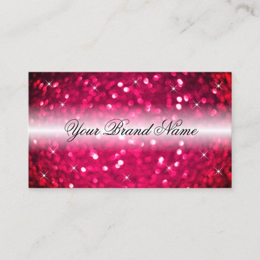 Stilvoll Schwarz Rosa Sparkling Glitzer Stars Chic Visitenkarte (Vorderseite)