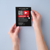 Stilvoll schwarz & rot - QR Code, Youtube - Vlogge Flyer (Gruppe)