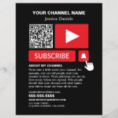 Stilvoll schwarz & rot - QR Code, Youtube - Vlogge Flyer (Vorne)