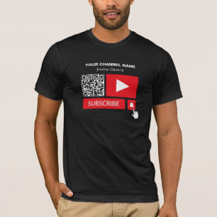 Stilvoll schwarz & rot - QR Code, Youtube - Vlogge T-Shirt