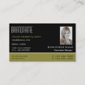 Stilvoll Schwarz und Olive mit Beruflichem Foto Visitenkarte (Rückseite)