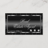 Stilvoll Schwarz und Weiß mit Diamonds & Foto Cool Visitenkarte (Vorderseite)