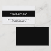 Stilvoll Schwarz-weiß gestreift Moderne Berufliche Visitenkarte (Vorne/Hinten)