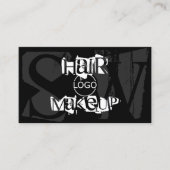 Stilvoll Schwarz-weiß grau mit Foto Logo Monogram Visitenkarte (Vorderseite)