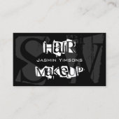 Stilvoll Schwarz-weiß grau mit Foto und Monogramm Visitenkarte (Vorderseite)