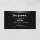 Stilvoll Schwarz/Weiß mit Gemusterten Buchstaben Visitenkarte (Rückseite)