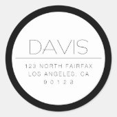 Stilvoll Schwarz & Weiß mit Grenzen Runder Aufkleber (Vorderseite)