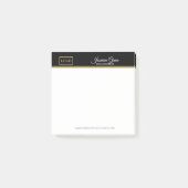 Stilvoll Schwarz-Weiß Post-it Klebezettel (Vorderseite)