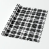 Stilvoll Schwarz-Weiß-Tartan Kariert Geschenkpapier (Ungerollt)