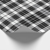 Stilvoll Schwarz-Weiß-Tartan Kariert Geschenkpapier (Ecke)
