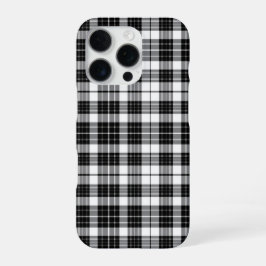 Stilvoll Schwarz-Weiß-Tartan Kariert iPhone 16 Pro Hülle