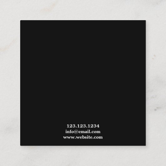 Stilvoll Schwarz & Weiß Tattooid Artist Tattoo Art Quadratische Visitenkarte (Rückseite)