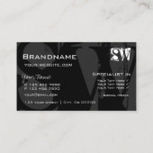 Stilvoll Schwarz-weiß und grau mit Initials Modern Visitenkarte (Rückseite)