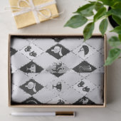 Stilvoll Schwarz-weißes Reittier Diamond Muster Seidenpapier (Geschenk)