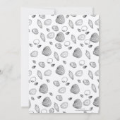 Stilvoll Schwarz-weißes Seashells-Muster Einladung (Rückseite)