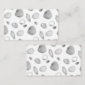 Stilvoll Schwarz-weißes Seashells-Muster Visitenkarte (Vorne/Hinten)