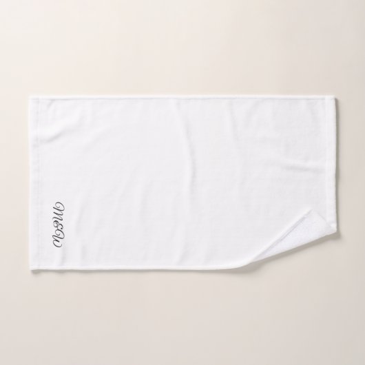 Stilvoll Schwarz-weißes Skriptpaar Monogramm Badhandtuch Set (Handtuch)