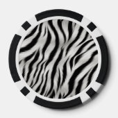 Stilvoll Schwarz-weißes Zebra Animal Pink Monogram Pokerchips (Rückseite)