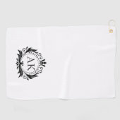 Stilvoll schwarzer Luxus Rahmen und Krone Golfhandtuch (Horizontal)