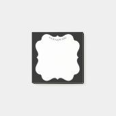 Stilvoll schwarzer Rahmen mit Ihrem Namen Post-it Klebezettel (Vorderseite)