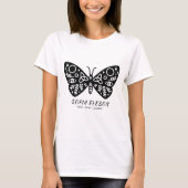 Stilvoll schwarzer Schmetterling als Salon Uniform T-Shirt (Vorderseite)