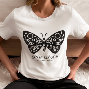 Stilvoll schwarzer Schmetterling als Salon Uniform T-Shirt