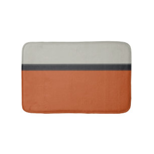 Stilvoll Silber Grau Navy Orange Rot Streifenmuste Badematte