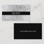 Stilvoll silberner moderner, trendiger Eventplaner Visitenkarte (Vorne/Hinten)