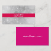 Stilvoll silberner moderner, trendiger Eventplaner Visitenkarte (Vorne/Hinten)