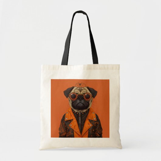 Stilvoll Spooky Mops Tote Bag Tragetasche (Vorne)