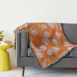 Stilvoll staubige Orangenmuster Aquarellflora Decke