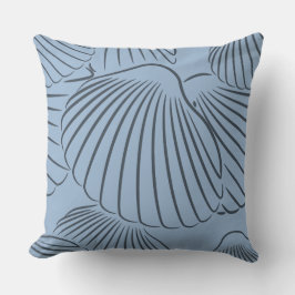 Stilvoll Steel-Blue Seashell Pattern Kissen Kissen