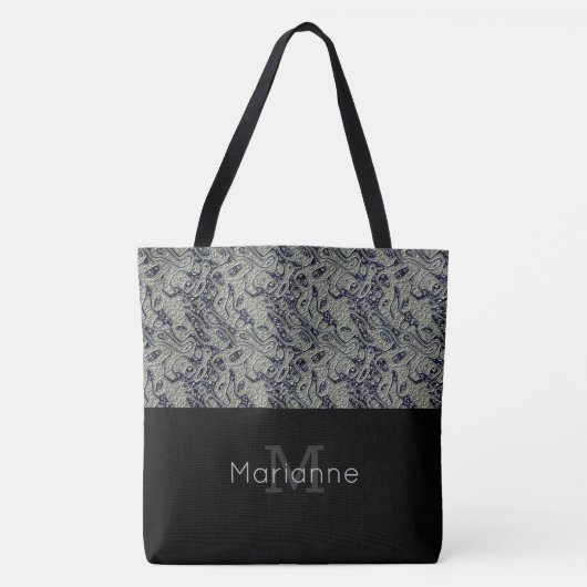 Stilvoll strukturierte Mit Monogramm Tote Tasche (Vorderseite)