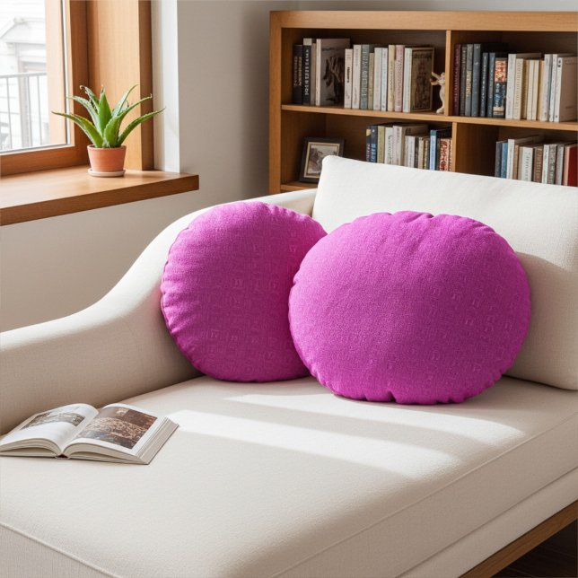 Stilvoll süß und elegante abstrakte hellrosa Muste Rundes Kissen (Von Creator hochgeladen)