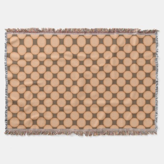 Stilvoll Tan Peach Pink Polka Dot Muster Decke (Vorderseite)