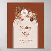 Stilvoll Terracotta Pampas Sage Boho Arch Custom Poster (Vorne)