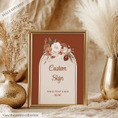 Stilvoll Terracotta Pampas Sage Boho Arch Custom Poster