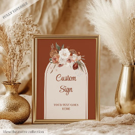 Stilvoll Terracotta Pampas Sage Boho Arch Custom Poster