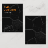 Stilvoll Trendy Bold Text Orange Black Stone Visitenkarte (Vorne/Hinten)