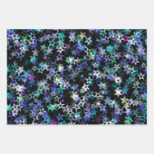 Stilvoll Trendy Cluster of Stars Theme Blue Lila Geschenkpapier Set (Vorderseite)