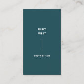 Stilvoll Trendy Dusky Aquamarin Moderne Minimalist Visitenkarte (Rückseite)