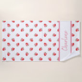 Stilvoll Trendy Girly Strawberry Muster Strandtuch (Vorderseite)